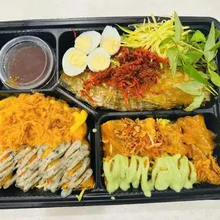 Hình ảnh Bánh tráng cuộn bò trứng mix bánh tráng muối nhuyễn hành phi size Lớn 