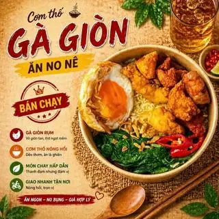 Cơm thố gà chiên giòn trứng ốp la/Onsen sốt đặc biệt - 55.800 ₫ tại Mê - Cơm Thố Thập Cẩm Bàn Cờ - Vườn Chuối