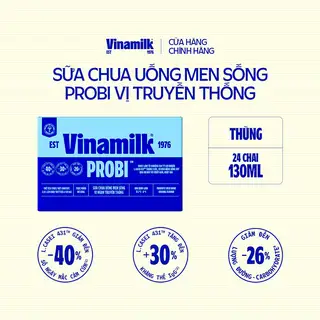 Hình ảnh Thùng sữa chua uống Probi Có Đường 130ml Yaourt 24 chai/thùng _07UR31_THUNG