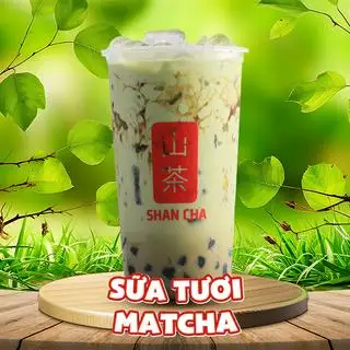 Sữa tươi matcha Trân Châu Đường Đen (M) - 35.000 ₫ tại Trà Sữa The Shan Cha - Lê Văn Sỹ