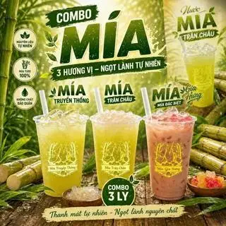 Combo 3 món - nước mía trân châu - nước mía full topping - nước mía truyền thống - 100.000 ₫ tại Nước Mía Dừa Trân Châu Gia Hưng - Vườn Chuối 