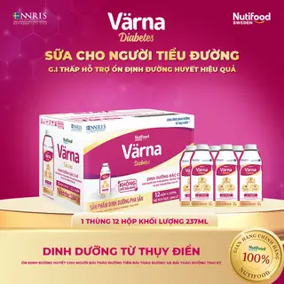 Hình ảnh Sữa Bột Pha Sẵn Varna Diabetes (Thùng 12 hộp giấy x 237ml) - Hỗ Trợ Ổn Định Đường Huyết
