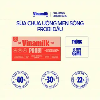 Hình ảnh Thùng Sữa chua uống Probi Hương Dâu chai 65ml - 50 chai/Thùng Yogurt_07UD11_THUNG