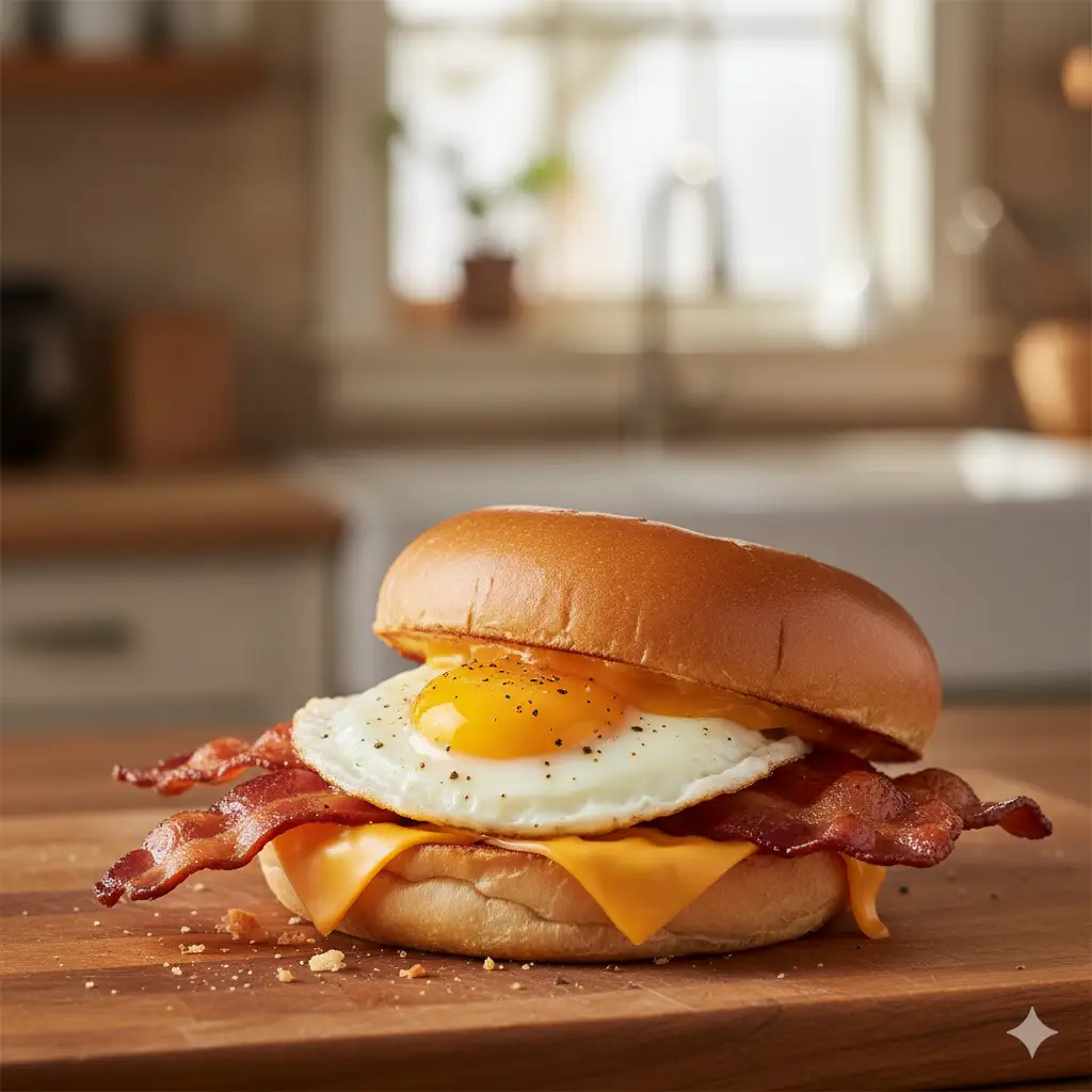Hình ảnh Hamburger thịt - trứng