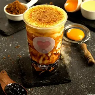 Hình ảnh Hồng trà sữa trân châu đường đen kem trứng