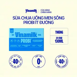 Hình ảnh Thùng Sữa chua uống Probi Ít Đường chai 130ml -24 chai/Thùng Yogurt_07UI31_THUNG