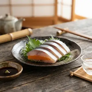 Hình ảnh Sashimi cá trích ép trứng