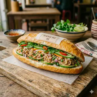 Bánh mì bì - 29.000 ₫ tại Bánh Mì 2 Mẹ Con - Bánh Mì Thịt, Bánh Mì Xíu Mại & Bánh Mì Chả - Tạ Quang Bửu
