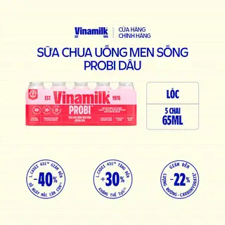 Sữa chua uống Probi Hương Dâu - Lốc 5 chai x 65ml _07UD11_LOC - 24.111 ₫ tại Vinamilk - Nguyễn Đình Chiểu