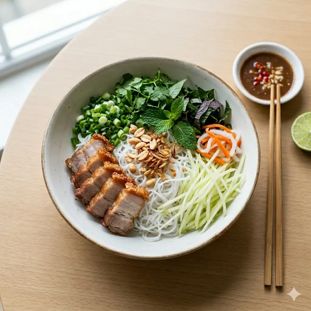 Bún nước tương heo quay - 73.000 ₫ tại Bún Nước Tương LALA Nam Bộ - Lâm Văn Bền