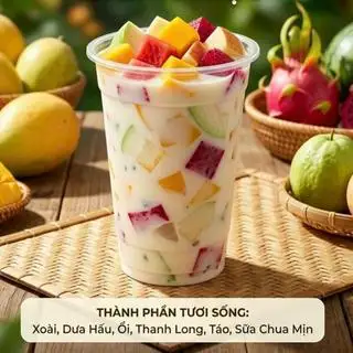 Hình ảnh Hoa quả dầm sữa chua