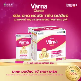 Hình ảnh Sữa Bột Tiểu Đường VARNA DIABETES Lon (10 Gói x 45G) - GI Thấp, Hỗ Trợ Ổn Định Đường Huyết