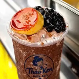 Hình ảnh Milo dầm - trân châu đen - bánh flan
