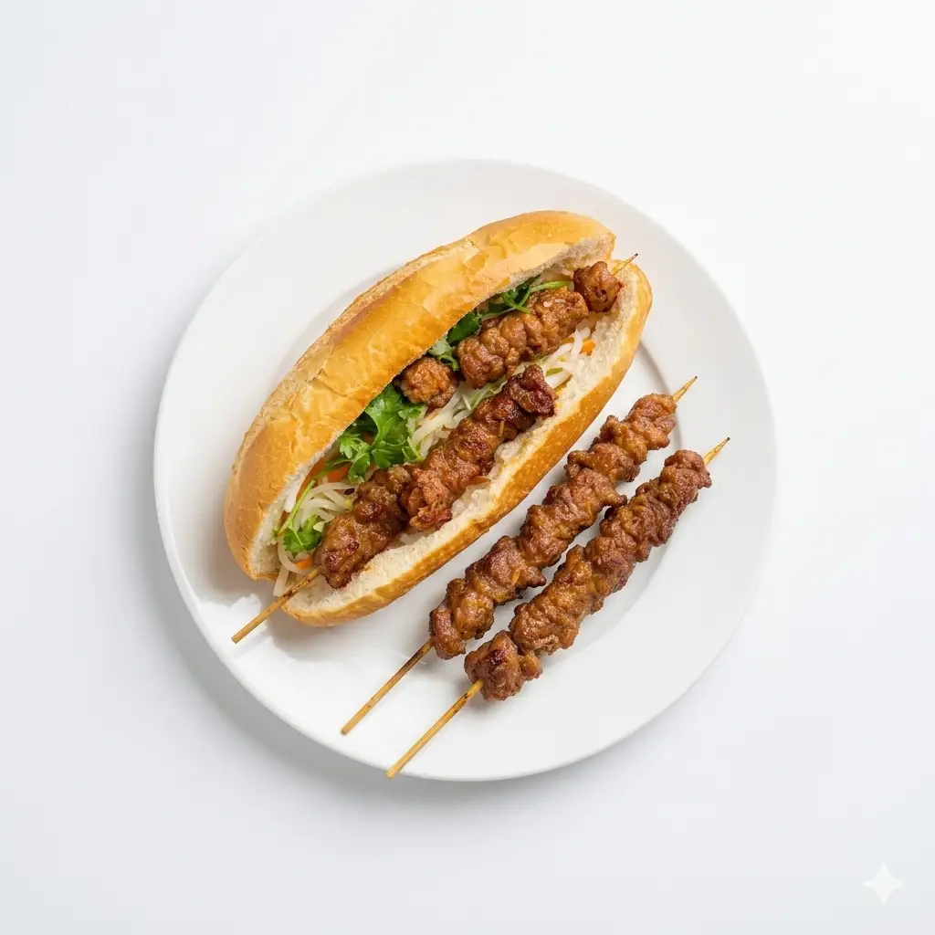 Combo Thịt xiên nướng + bánh mì nướng bơ - 45.000 ₫ tại BÁNH MÌ XIÊN NƯỚNG - COMBO CHIÊN NƯỚNG - Phạm Ngũ Lão