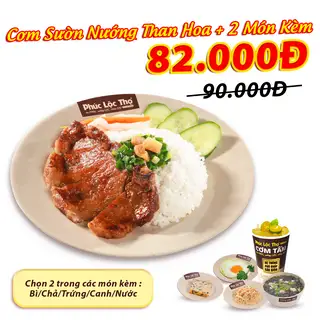 Cơm Sườn Nướng Than Hoa + 2 Món - 82.000 ₫ tại Cơm Tấm Phúc Lộc Thọ - An Dương Vương