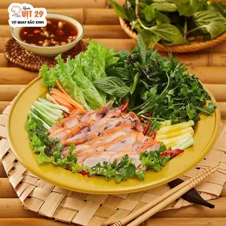 Hình ảnh Mẹt bánh tráng cuốn vịt nướng