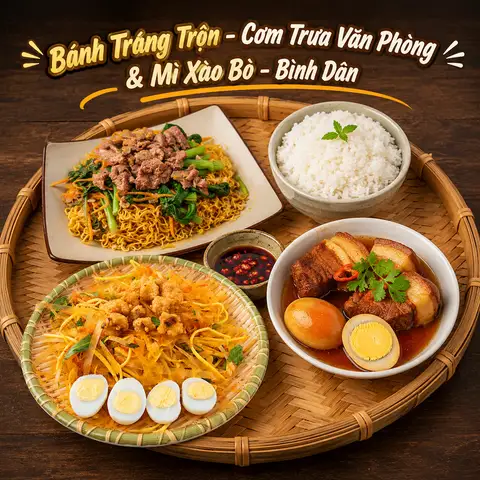 Bánh Tráng Trộn, Cơm Trưa Văn Phòng & Mì Xào Bò - Bình Dân - Đoàn Văn Bơ - Cơm/Cơm tấm gần bạn