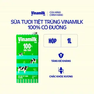 Hình ảnh Sữa tươi tiệt trùng Vinamilk 100% Có đường Hộp giấy 1L_04ED02