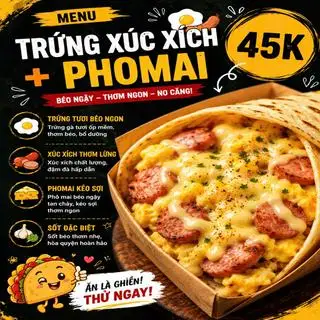 Trứng xúc xích - phô mai - 45.000 ₫ tại Tacos Tiểu Hí - Huỳnh Tấn Phát