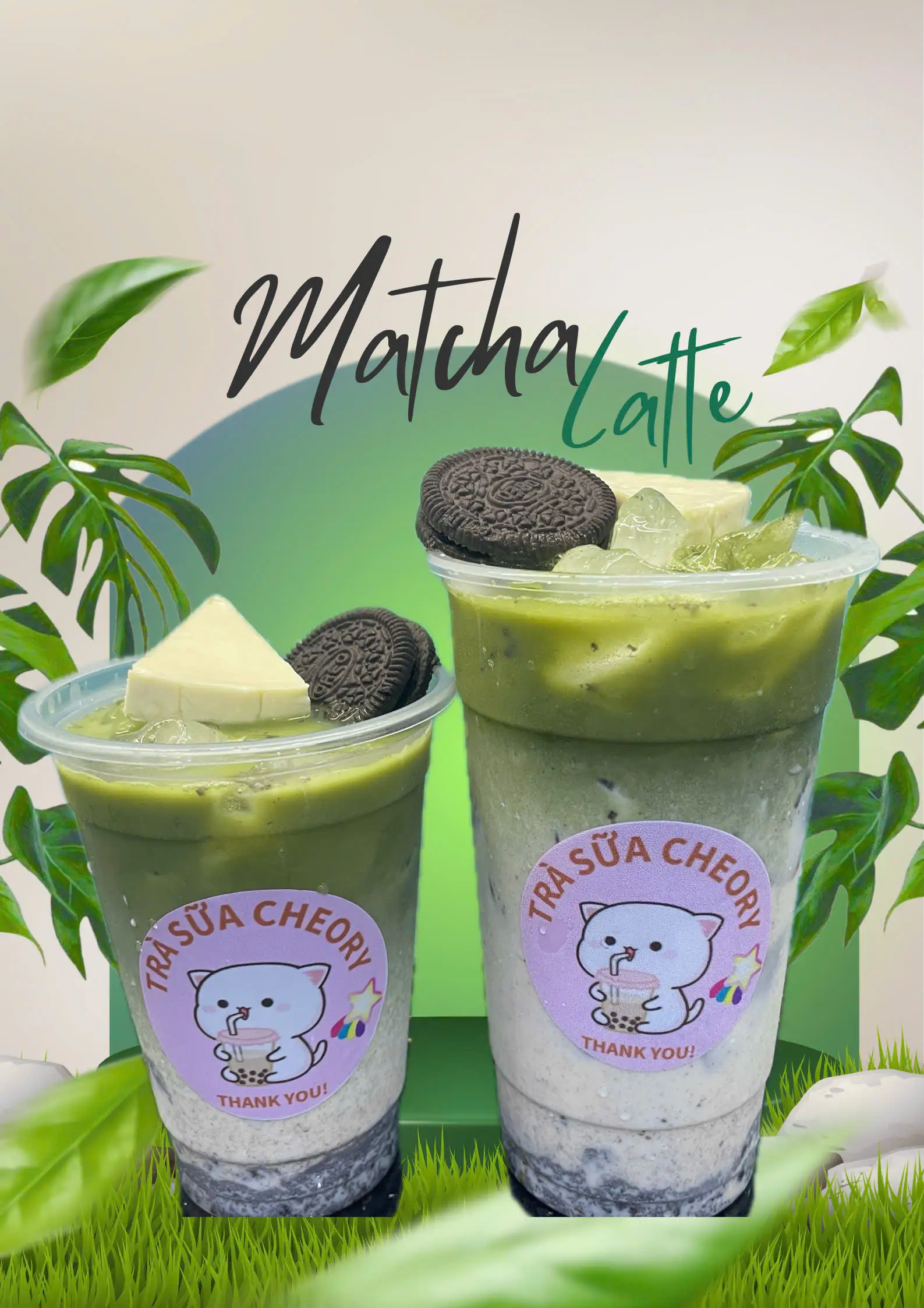 Hình ảnh Matcha latte phô mai oreo