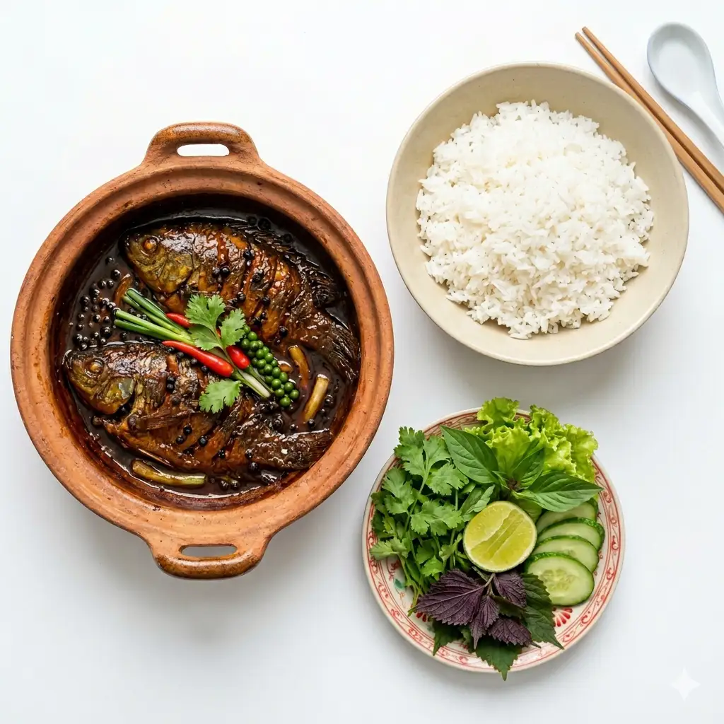 Cơm basa kho tộ - 49.000 ₫ tại Bếp Nhà Mình - Cơm Văn Phòng - Phan Đình Giót