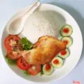 Hình ảnh Đùi Gà 1/4 chiên - Cơm trắng 