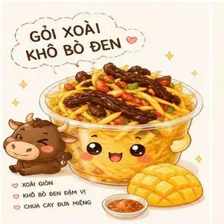 Gỏi xoài - khô bò đen - 35.000 ₫ tại Bánh Tráng Trộn & Trà Trái Cây - Tiệm Nhỏ Mẹ Van - Phạm Văn Đồng