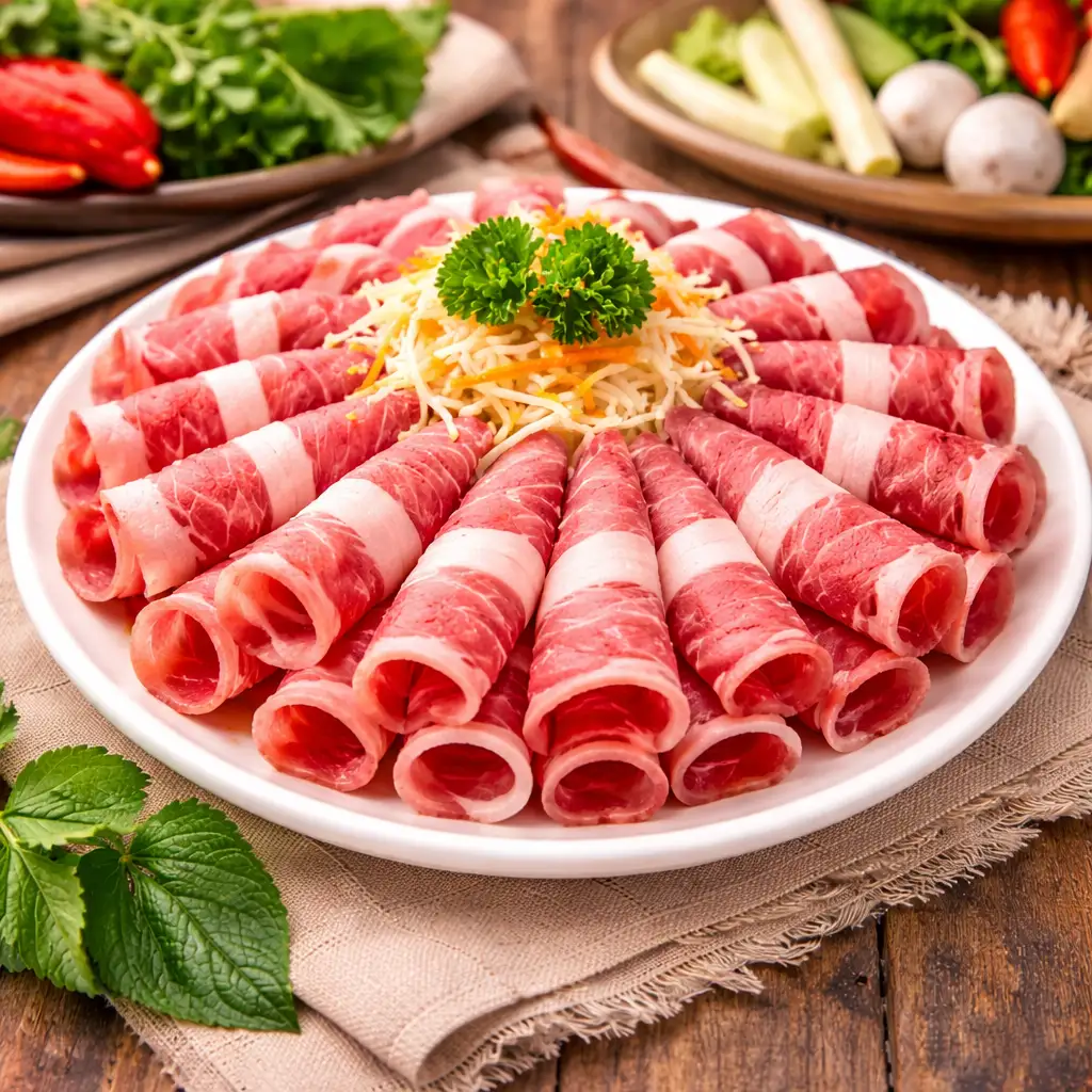 Thịt bò Mỹ - không cuộn kim châm - 50.000 ₫ tại Lẩu Thái Mini & Lẩu Mỳ Cay Kim Chi - Vạn Kiếp