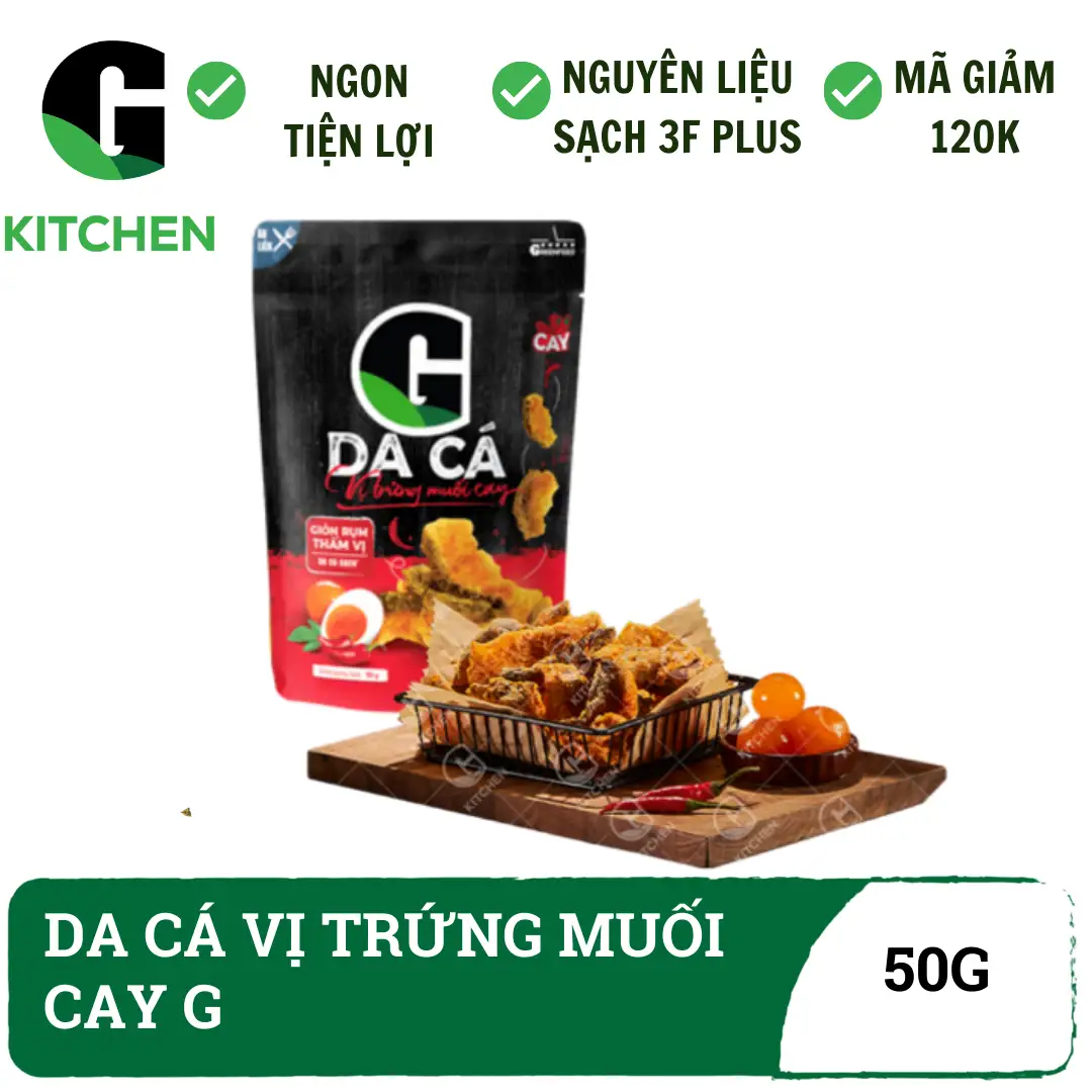 Hình ảnh Da cá vị trứng muối cay G Kitchen 50g