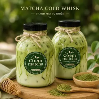 Hình ảnh Matcha cold whisk cốt đặc không đá đóng chai 400ml