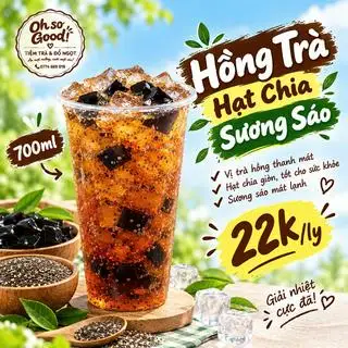 Hình ảnh Hồng trà hạt chia sương sáo