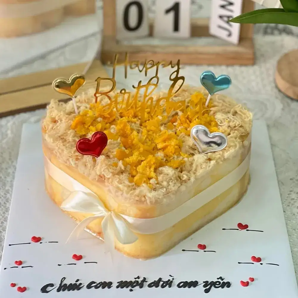 Hình ảnh Bánh bông lan trứng muối trái tim nhỏ