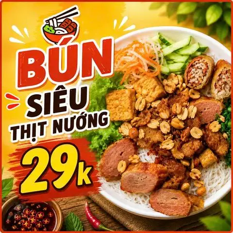 Bún Siêu Thịt Nướng 29K - Vườn Chuối - Bún/Phở/Mỳ/Cháo gần bạn