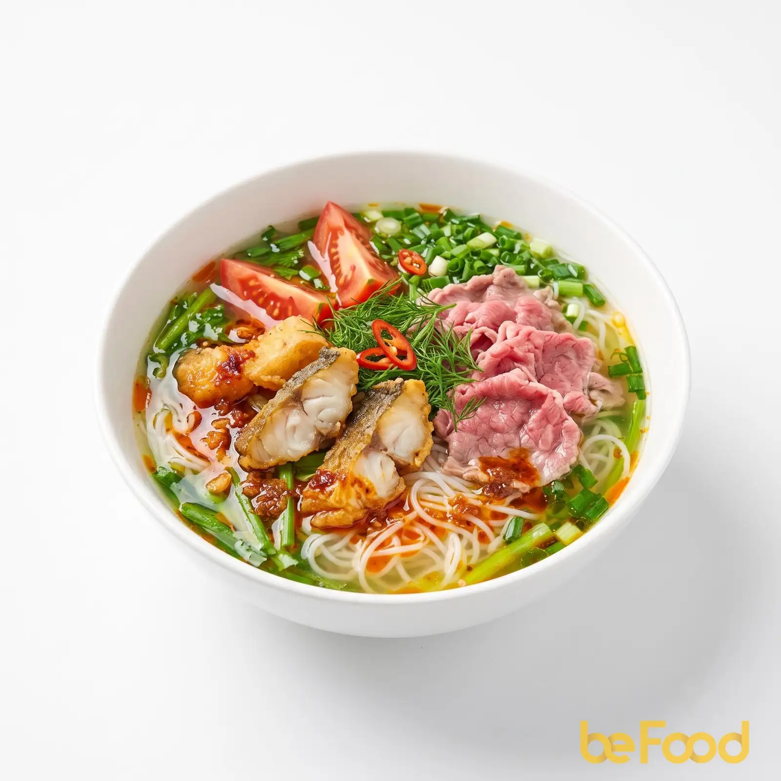 Hình ảnh Bún riêu cá giò - thịt bò