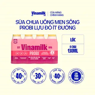 Sữa chua uống Probi Vị Lựu Đỏ Ít Đường - Lốc 4 chai 130ml_07UL30_LOC - 37.347 ₫ tại Vinamilk - Lê Hồng Phong