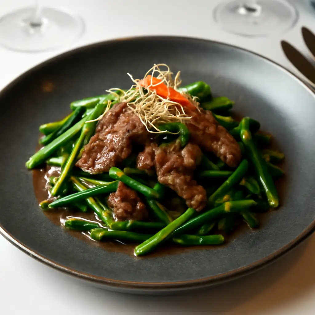 Hình ảnh Cơm bò xào rau muống