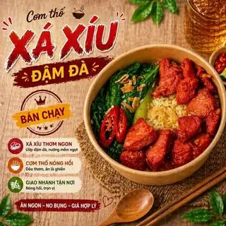 Cơm thố xá xíu bao no - 55.800 ₫ tại Mê - Cơm Thố Thập Cẩm Bàn Cờ - Vườn Chuối