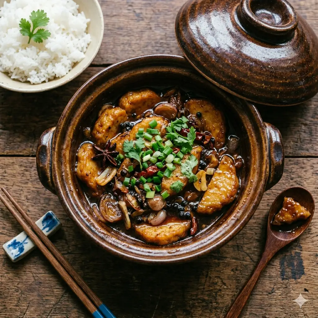 Chả chay kho tiêu + đồ xào + canh - 42.000 ₫ tại Cơm Bình Dân 175 - Võ Văn Tần