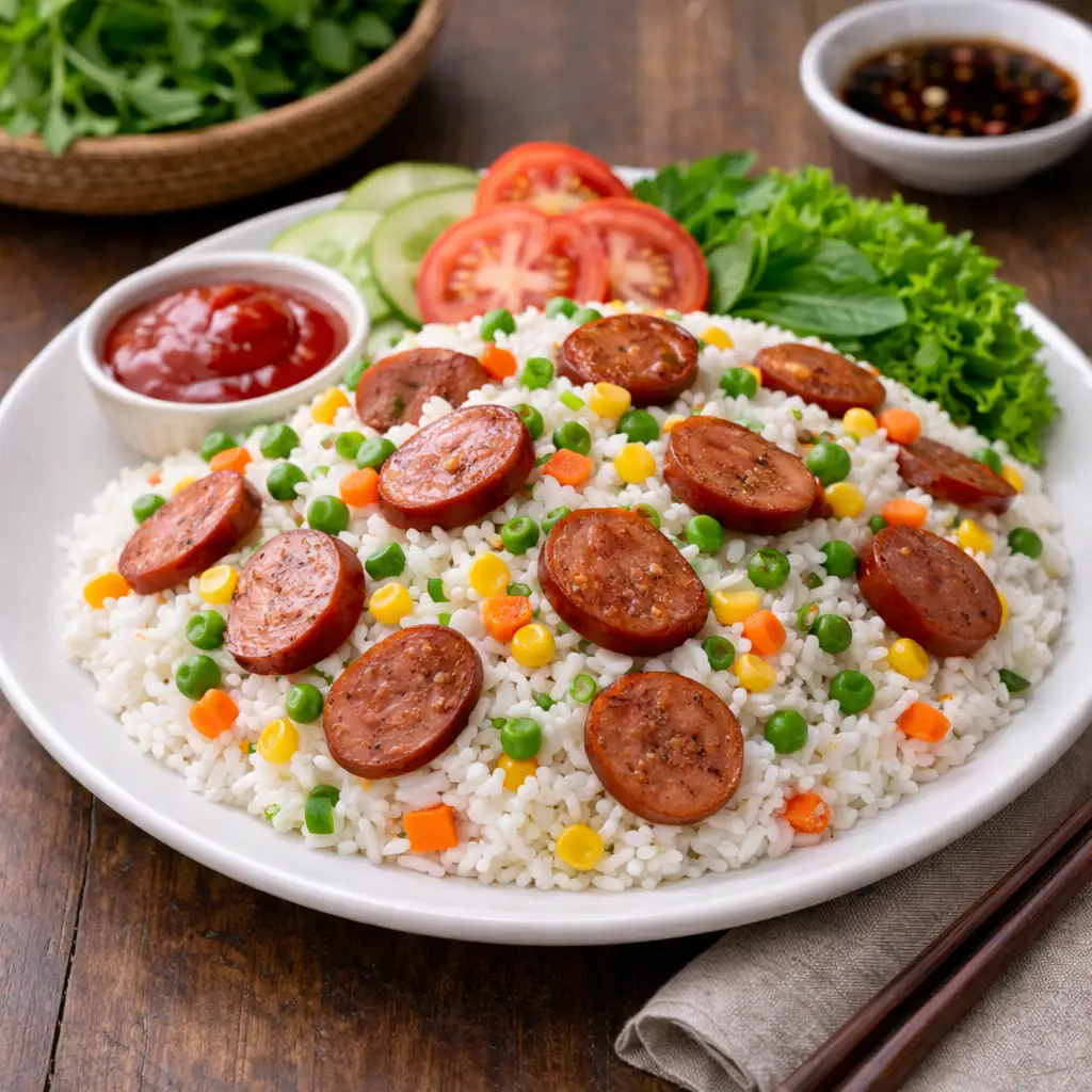 Hình ảnh Cơm 2 cây xúc xích