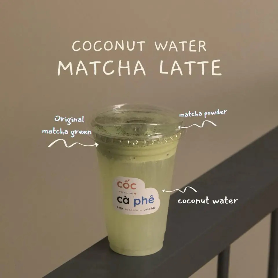 Matcha dừa tươi - 46.900 ₫ tại Cốc Cà Phê - Matcha Latte - Nguyễn Cửu Vân