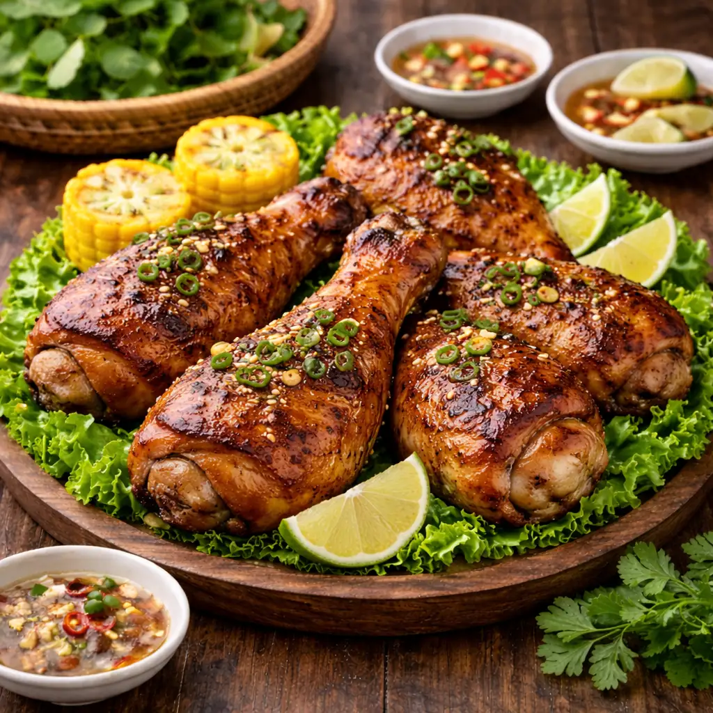 Đùi gà nướng bbq - 45.000 ₫ tại Thân Thiệu Nhiên - Vịt Quay Sốt Tiêu Xanh Hong Kong - Phạm Văn Hai