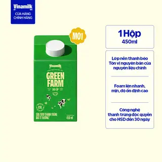 Hình ảnh Sữa tươi thanh trùng rất ít đường Vinamilk green farm 450ml - 04TI50_LE