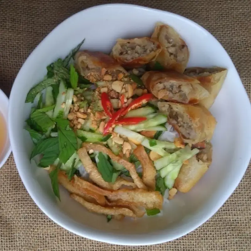 Bún chả ram tôm đất - 45.000 ₫ tại Đặc Sản Quê Nẫu - Bánh Cuốn Bình Định, Nem Nướng & Tré Trộn - Phan Văn Trị