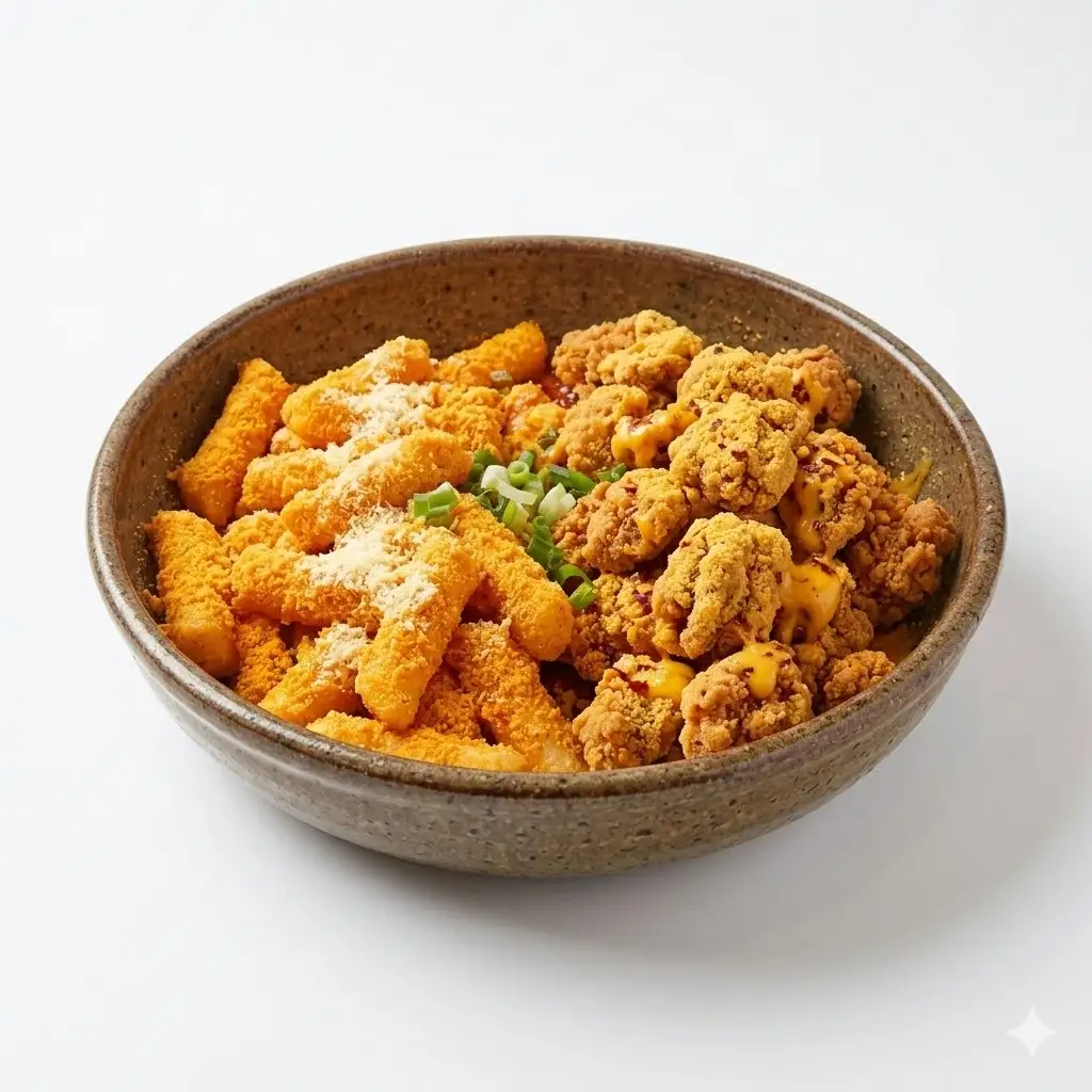 Bánh gạo mix gà viên lắc phô mai - 35.000 ₫ tại Gà Sốt Hàn Quốc - Đường Số 11