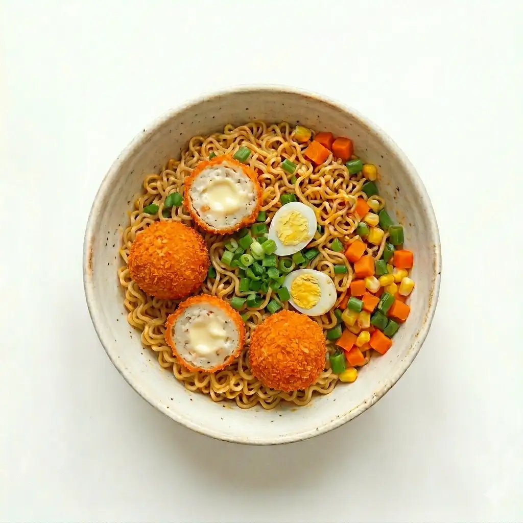 Mì trộn Indomie viên cốm sốt cam - 40.000 ₫ tại Mì Trộn Cay, Cá Viên Chiên & Gà Sốt Cay - Anh Thư - Phạm Thế Hiển