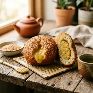 Hình ảnh Bánh tiêu nhân đậu xanh