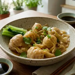 Hình ảnh [Must-try] Hoành thánh khô sốt tương tỏi