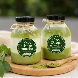 Hình ảnh Matcha latte cốt đặc không đá đóng chai 400ml