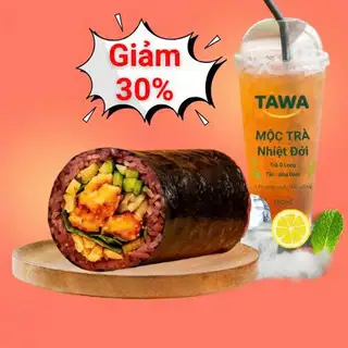 Hình ảnh Combo cơm cuộn heo xá xíu Đài Loan - sốt tawa - mộc trà nhiệt đới