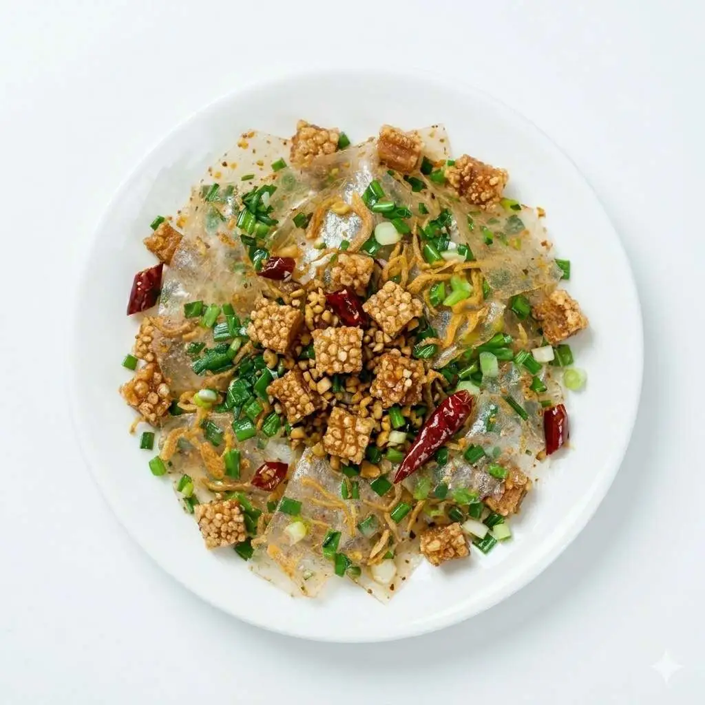 Bánh tráng trộn tóp mỡ lòng đào - 30.000 ₫ tại Tiệm Mì NyNy - Mì Trộn Indomie & Ăn Vặt Bánh Tráng Trộn - Đoàn Văn Bơ